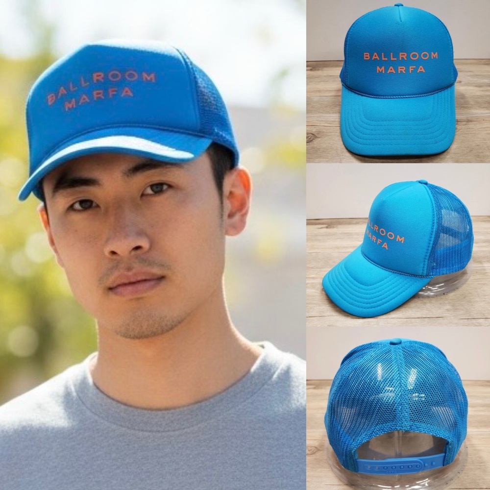 Ballroom Marfa Snapback Trucker Hat Blue Orange Mesh Otto Embroidered Adjustable